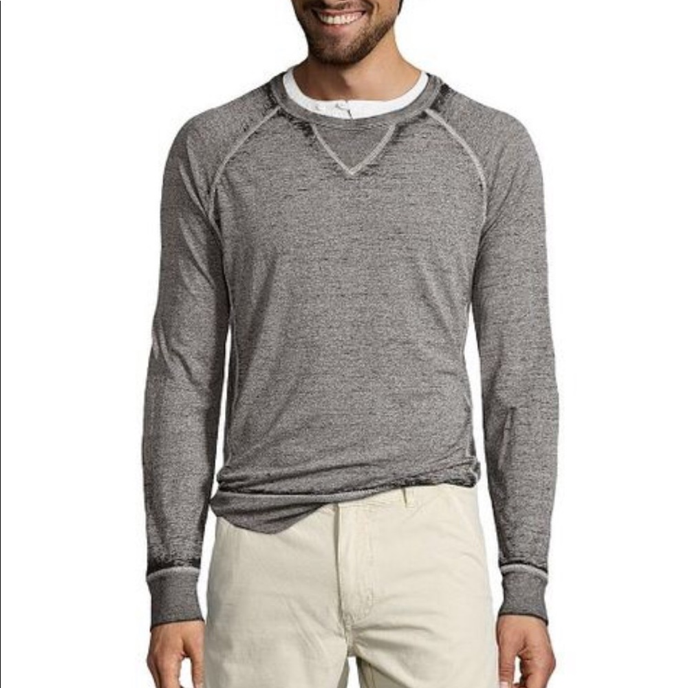 jachs salt & pepper burnout crewneck pullover XL